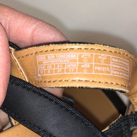 UGG Kids Black Sandals with Cork Wedge - Picture 9 of 12